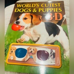3-D Book - World’s Cutest Dogs & Puppies w/ 3D Viewer Glasses 💚SALE 3/$25